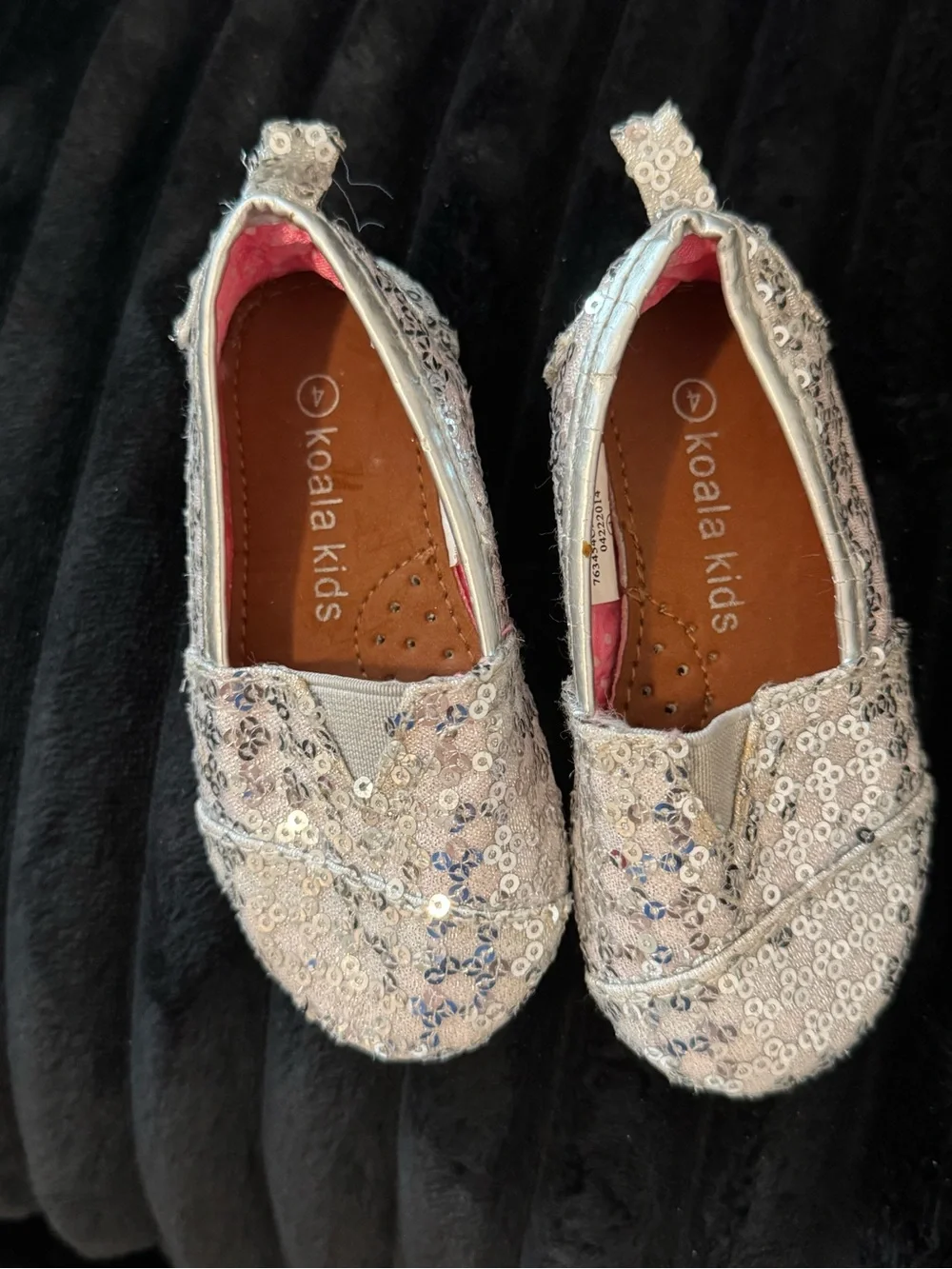 Baby Koala Kids Silver Sequin Slip-On Flats